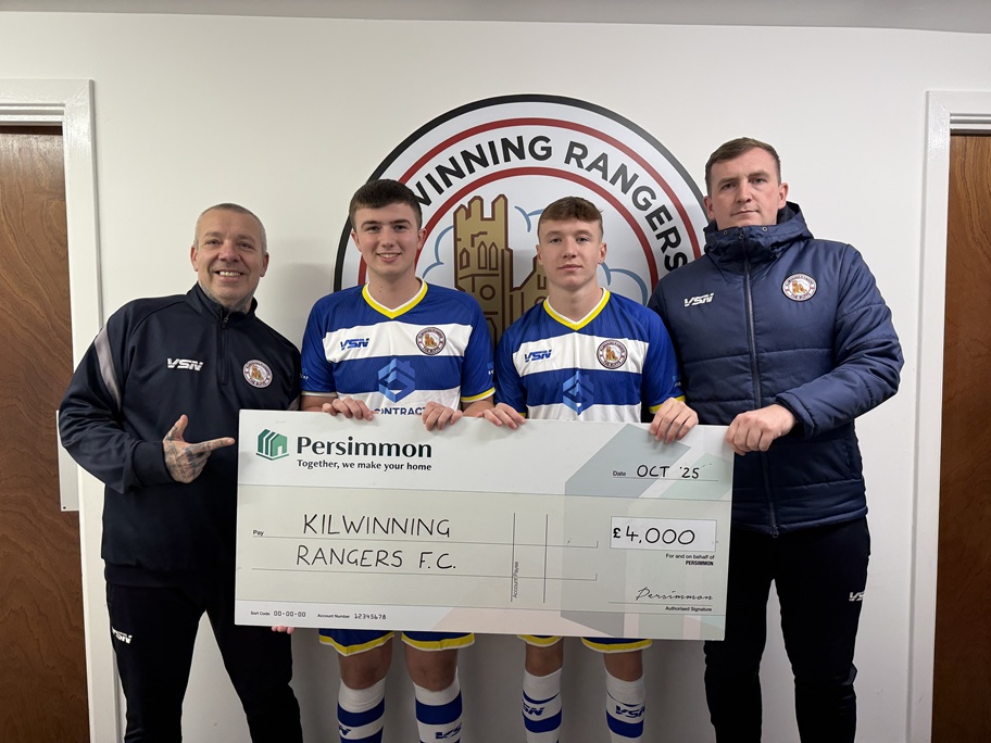 Kilwinning footballers score Persimmon funding boost