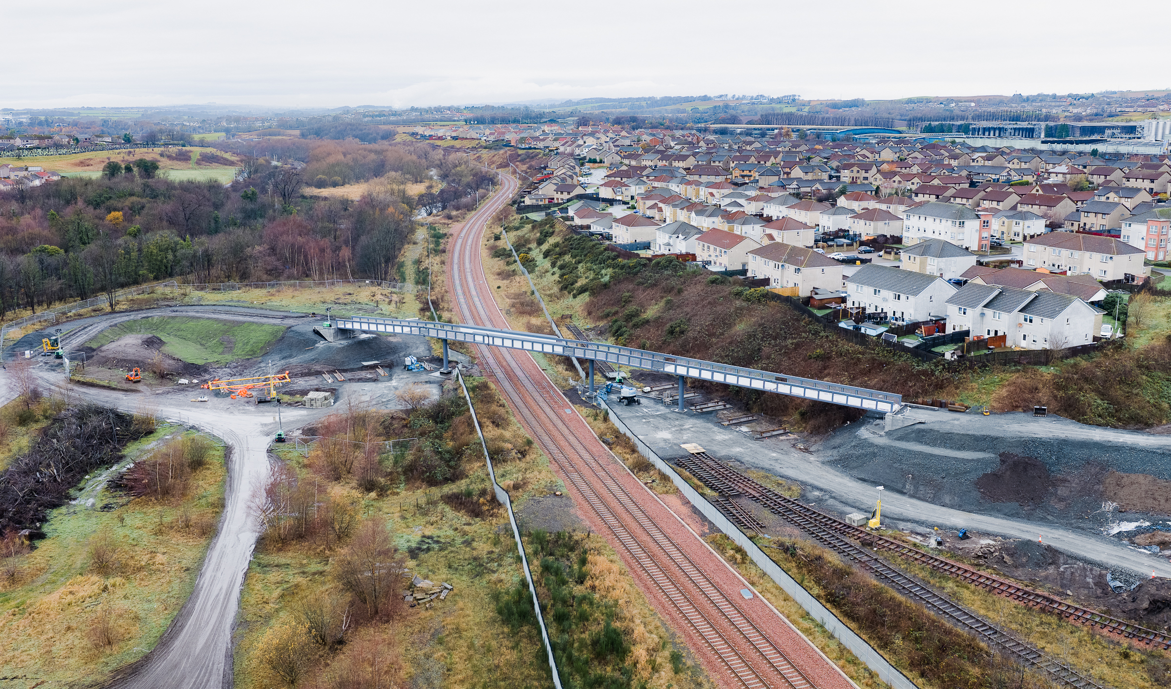 Mountfleurie Bridge lifted over Levenmouth Rail Link