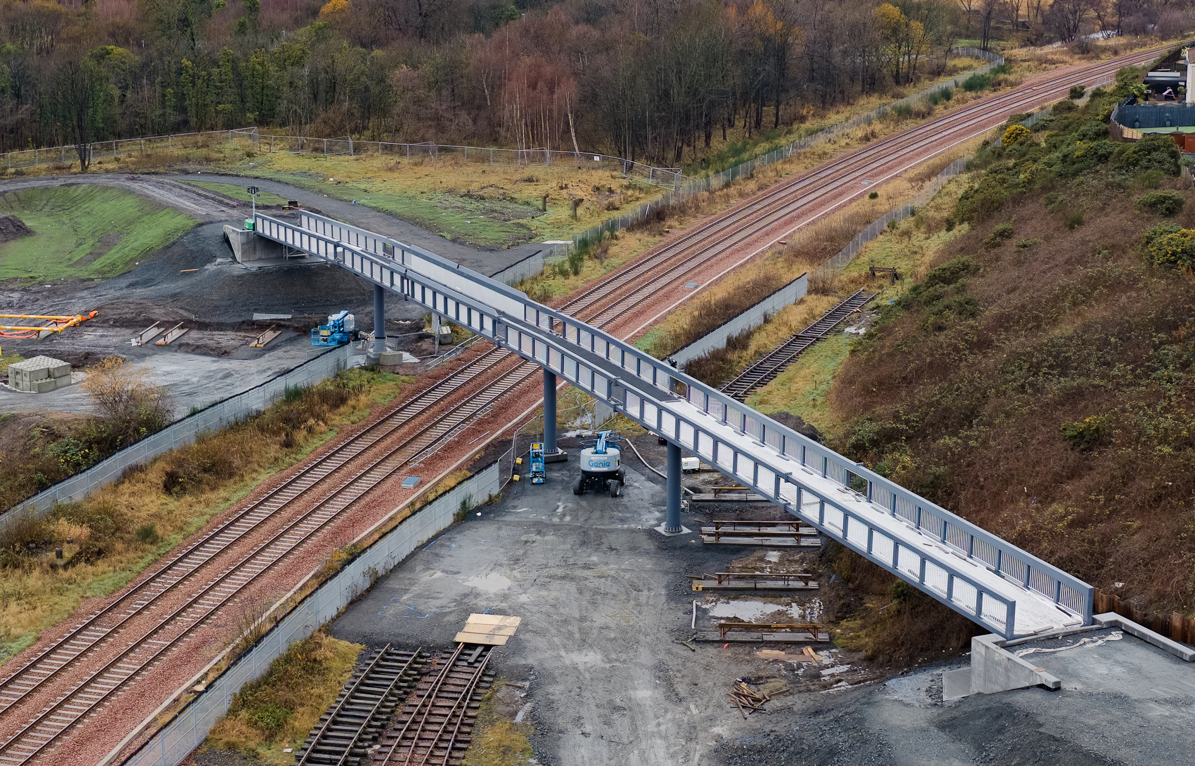Mountfleurie Bridge lifted over Levenmouth Rail Link
