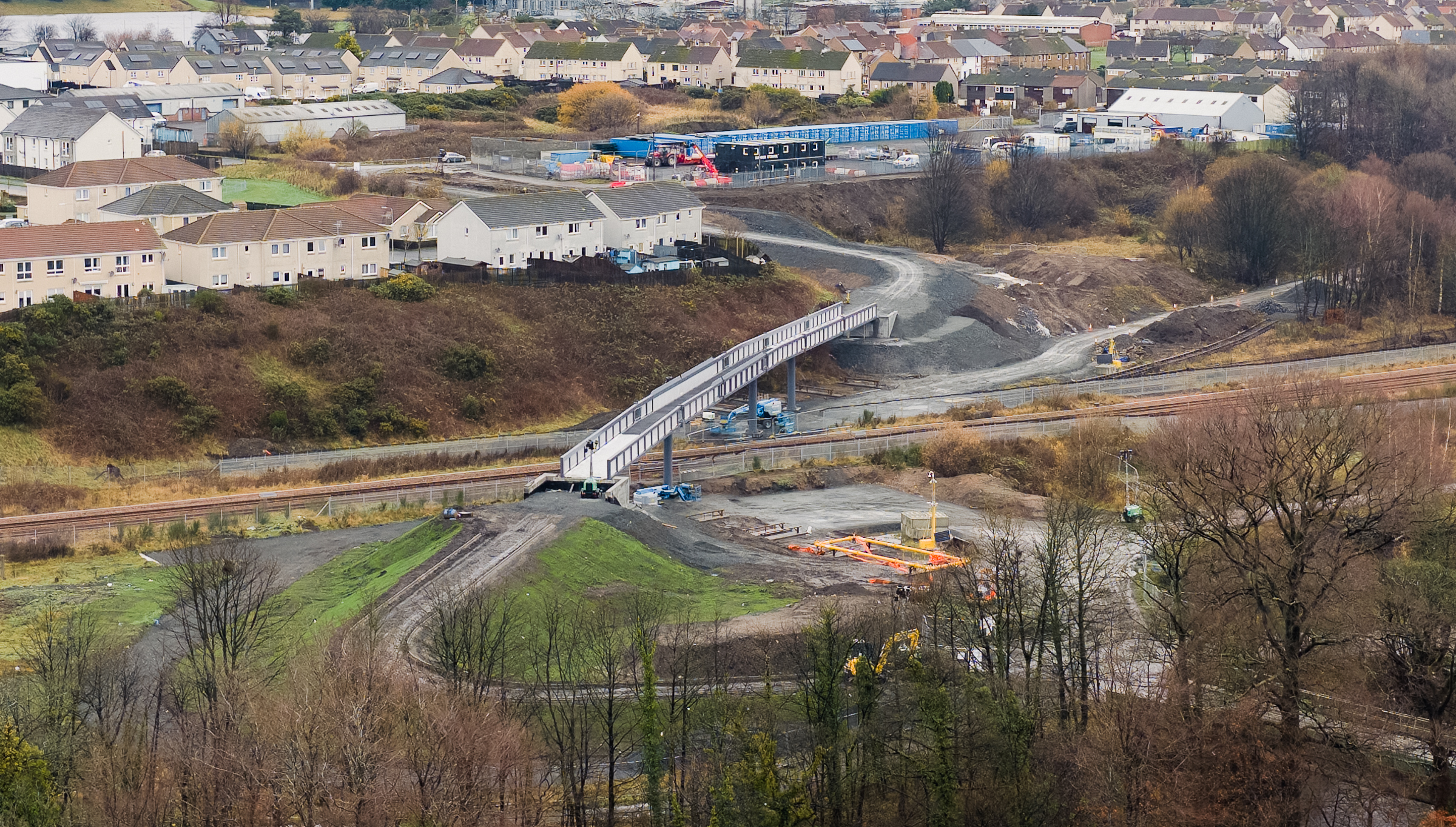 Mountfleurie Bridge lifted over Levenmouth Rail Link