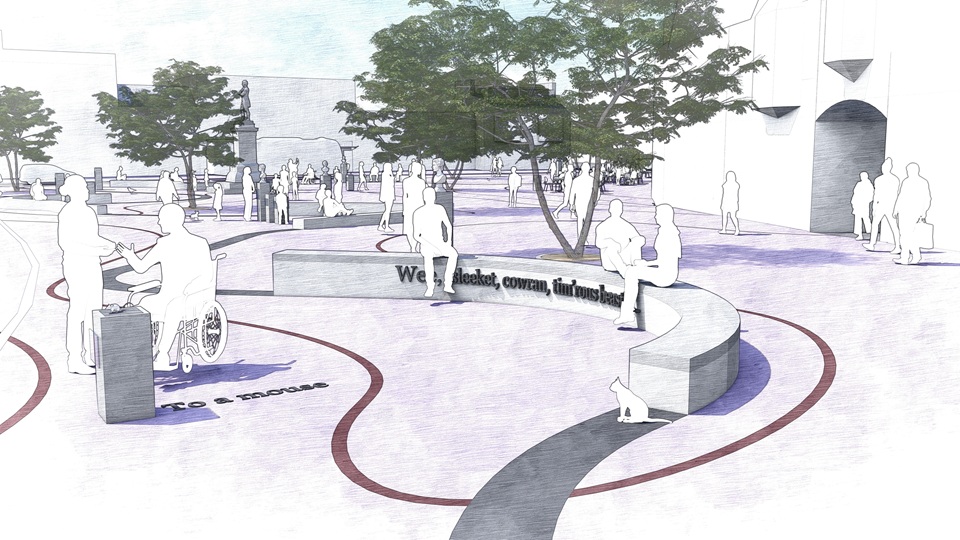 Views sought on Burns Statue Square transformation designs