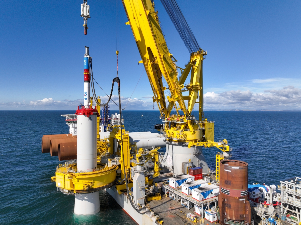 All monopiles installed at Inch Cape Offshore Wind Farm