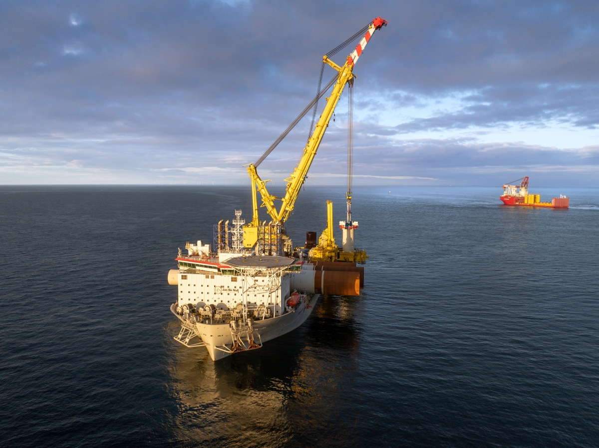 All monopiles installed at Inch Cape Offshore Wind Farm