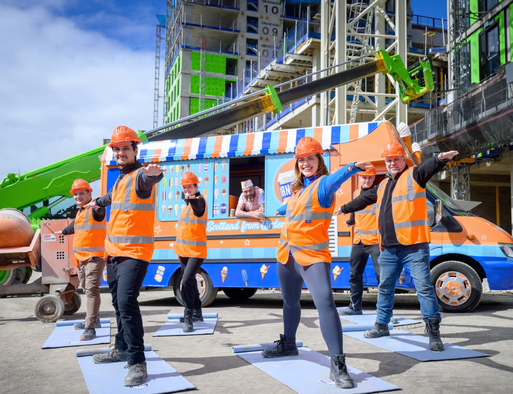 GRAHAM staff embrace their softer side during a special yoga session with IRN-BRU