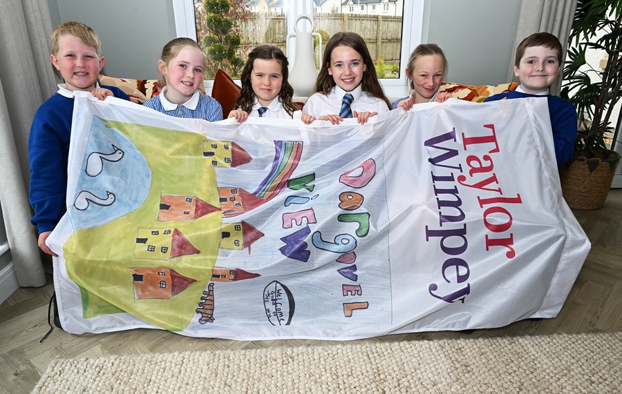 And finally... pupils flies the flag for Taylor Wimpey
