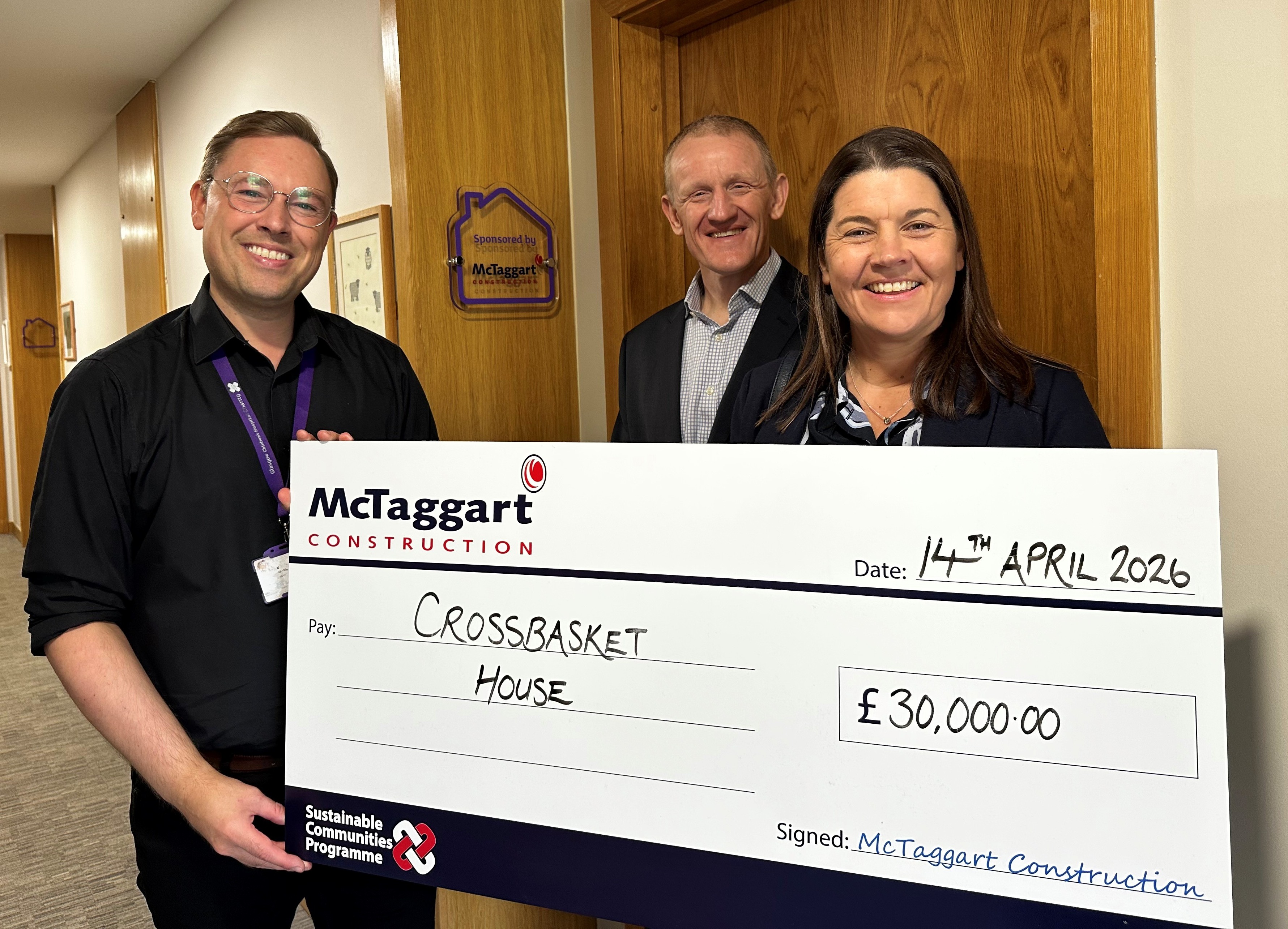 McTaggart Construction donates £30,000 to Crossbasket House
