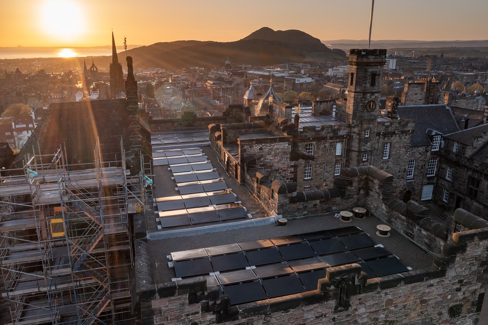 Solar panels installed at Edinburgh Castle