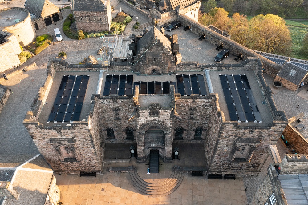 Solar panels installed at Edinburgh Castle