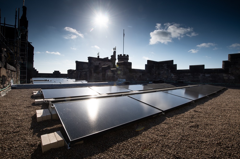 Solar panels installed at Edinburgh Castle