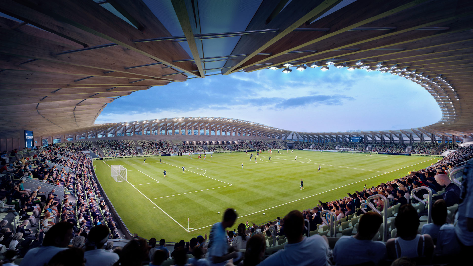 And finally... World's first wooden football stadium edges closer