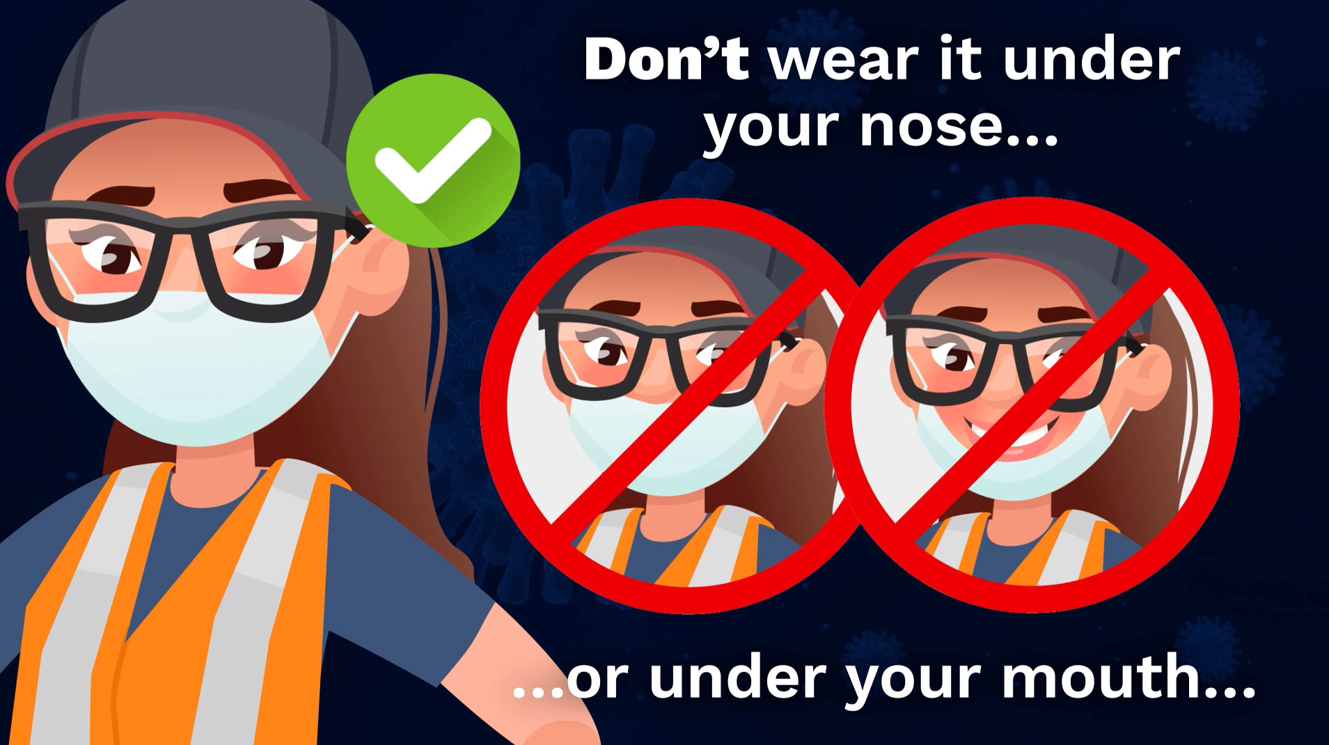 Workers urged to use face coverings in correct manner in new video campaign