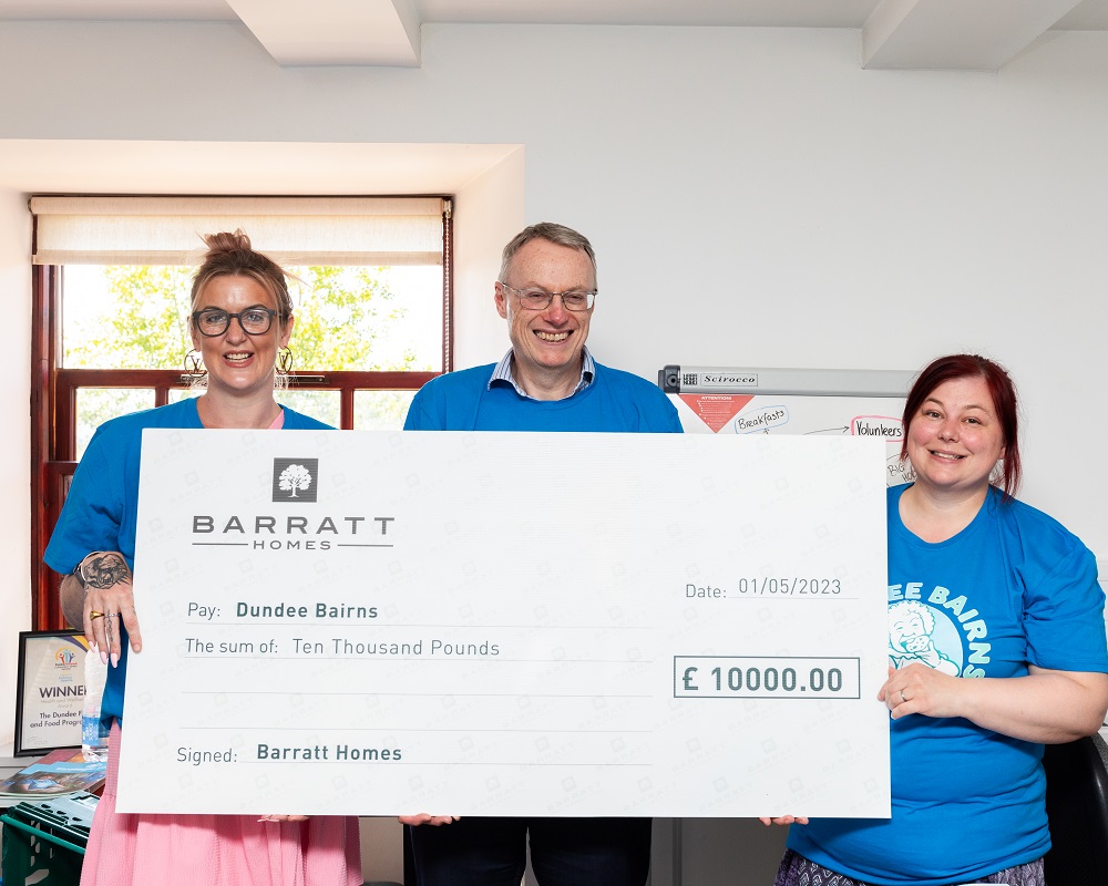 Barratt Developments Scotland pledges £50,000 to aid food inequality and support cancer care