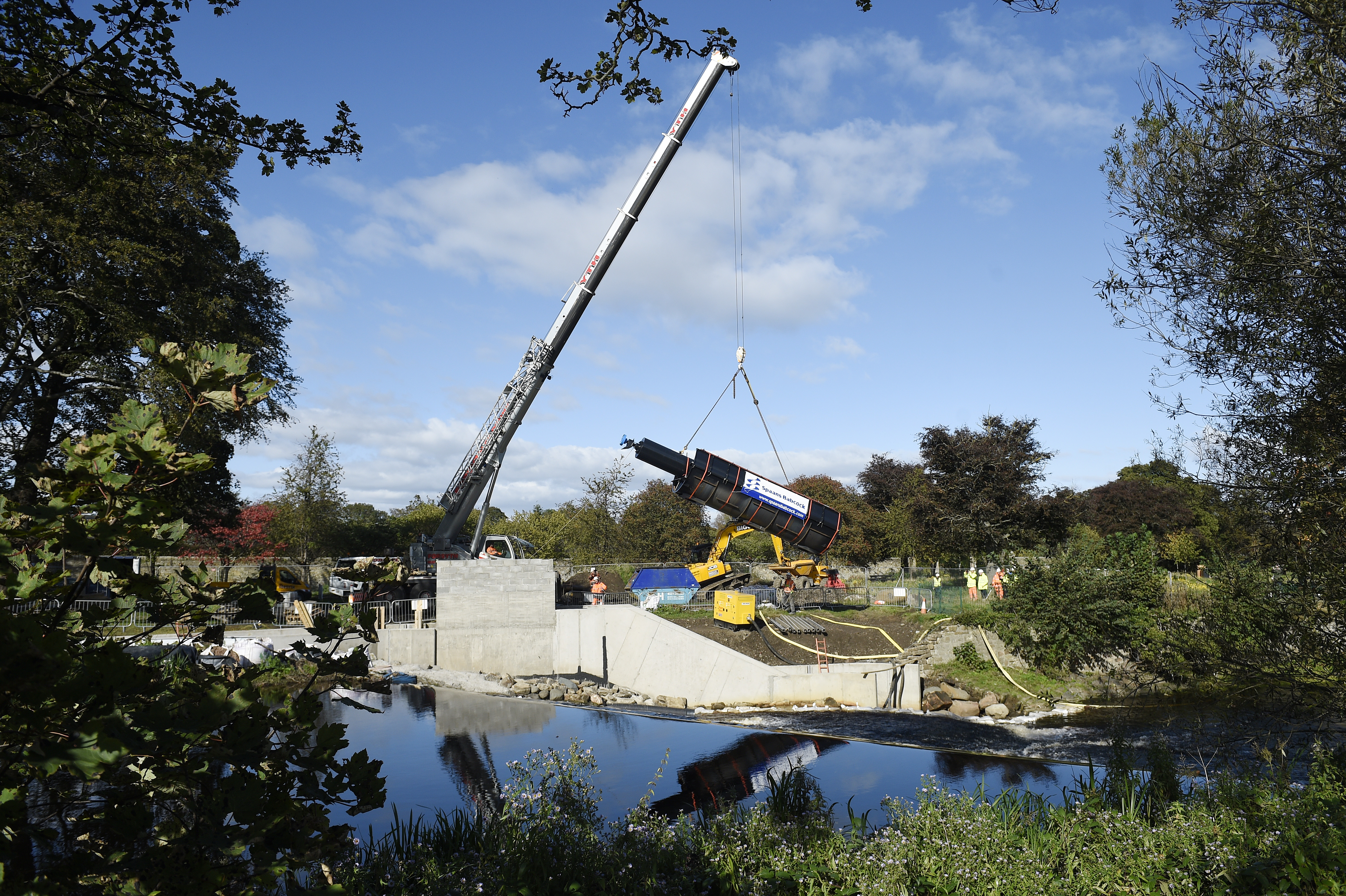 In Pictures: Archimedes screw hoisted into place at Saughton Park micro-hydro scheme