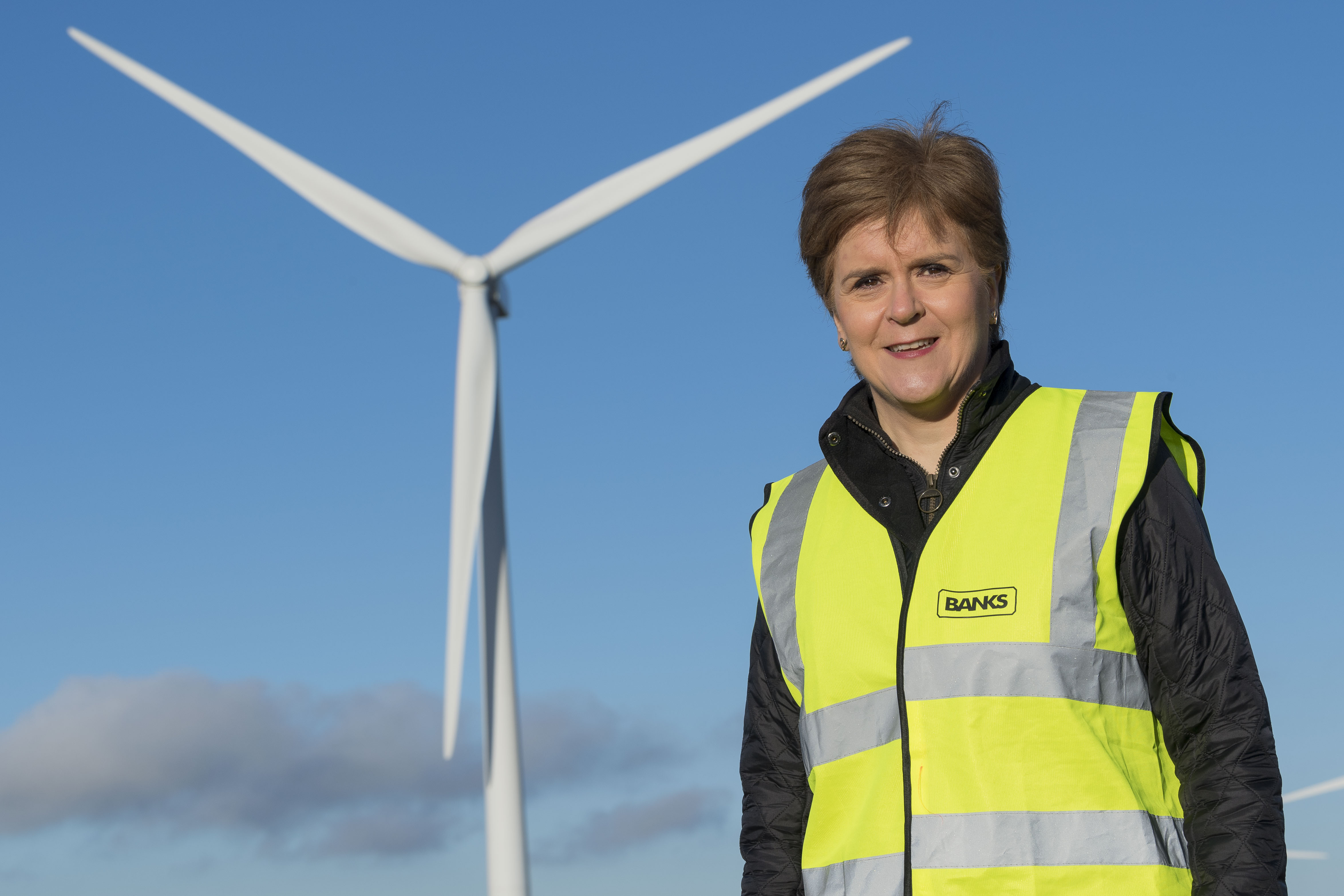 First Minister launches UK's tallest wind turbine