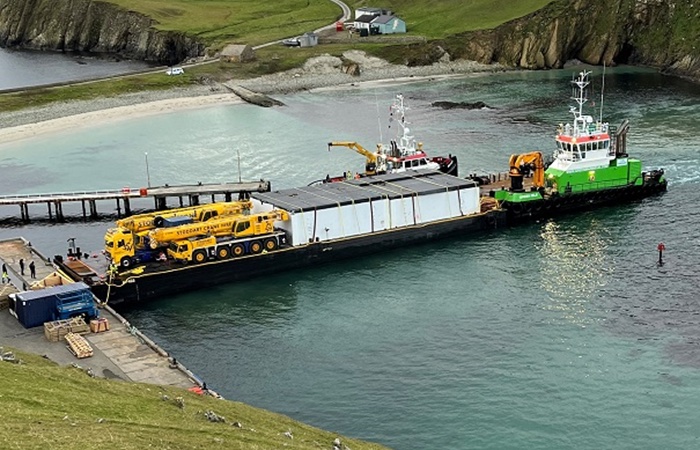 Fair Isle Bird Observatory project reaches milestone with arrival of first module