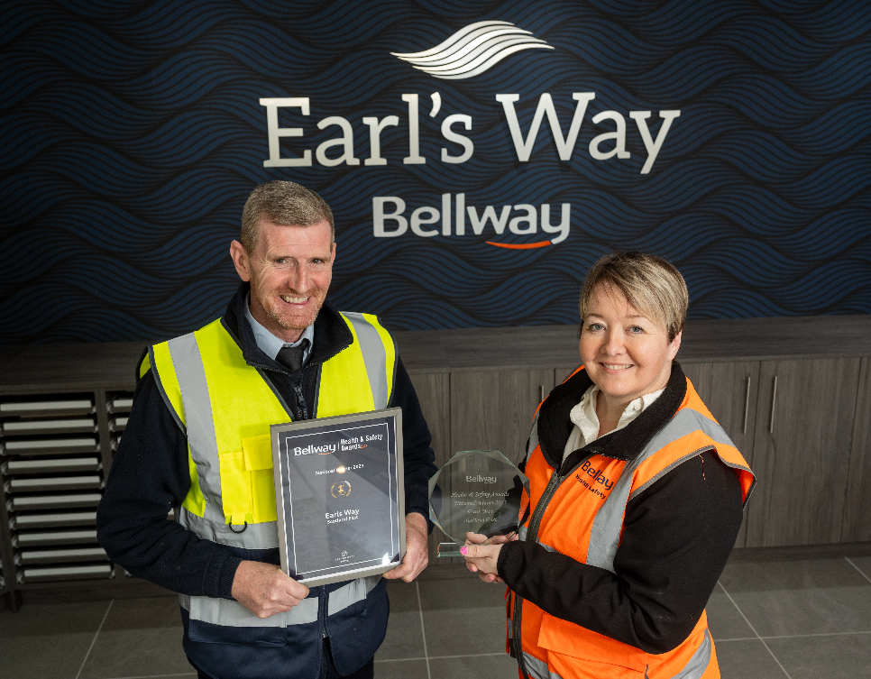 Glenrothes development named top site at Bellway’s 2023 Health and Safety Awards