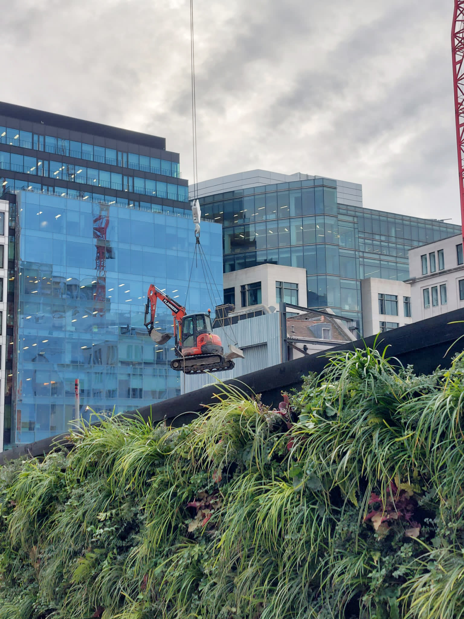 And finally... 'living' hoardings installed at construction site