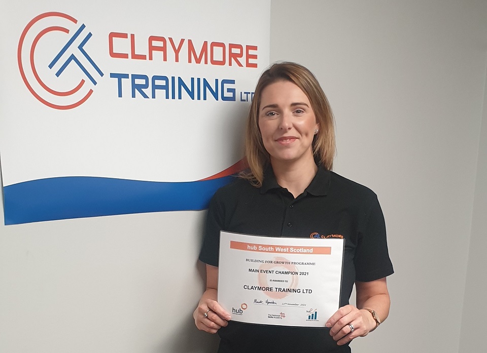 Claymore Training wins Champion Business Award from hub South West