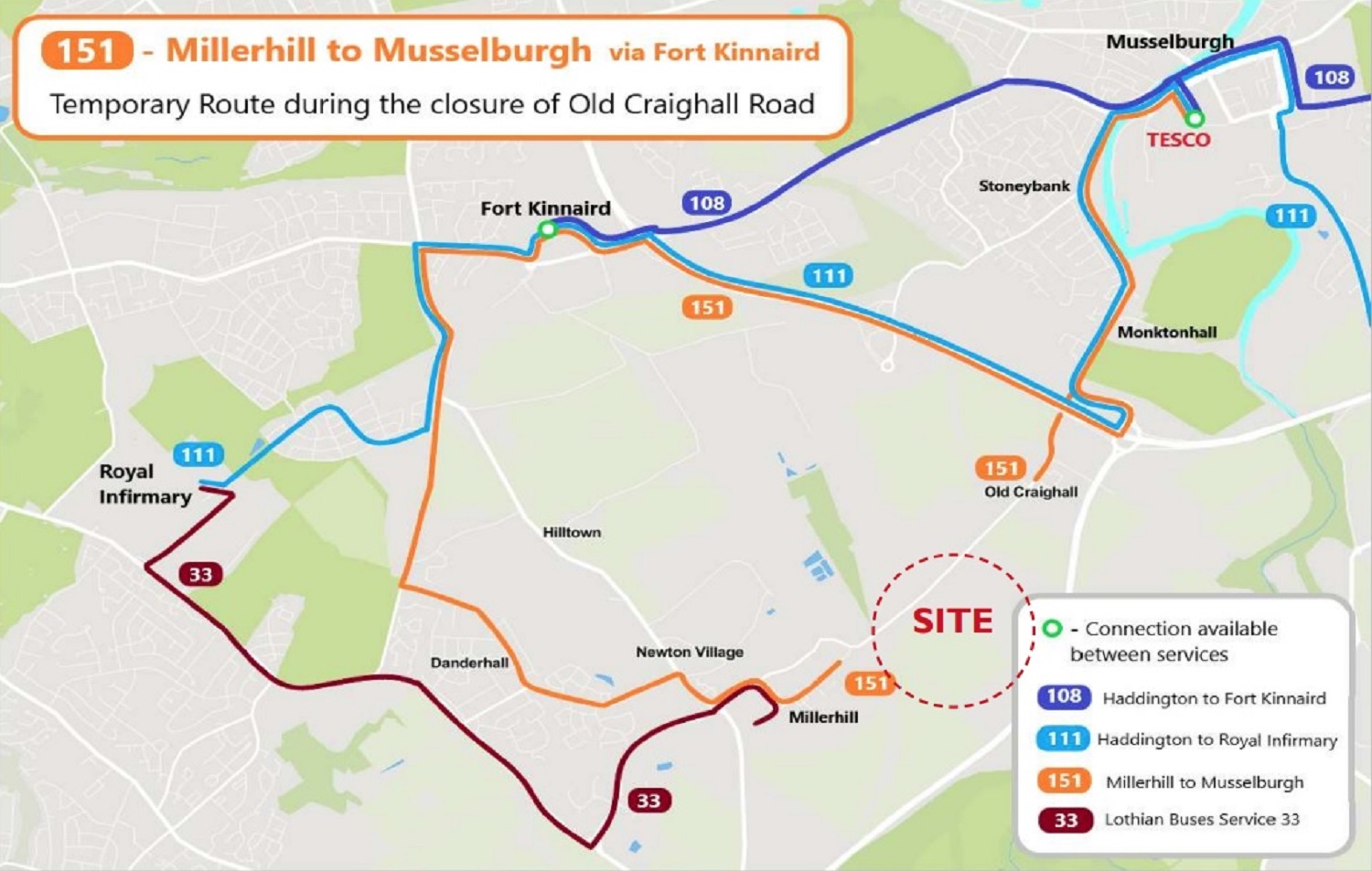 Temporary Lothian bus route to launch with Cala funding