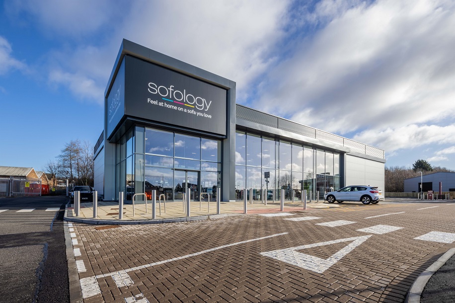 New Sofology store and Costa Coffee drive-thru constructed on Glasgow’s London Road