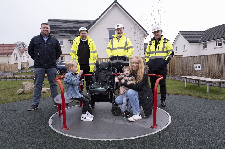 Larbert family welcomes accessible playpark installation