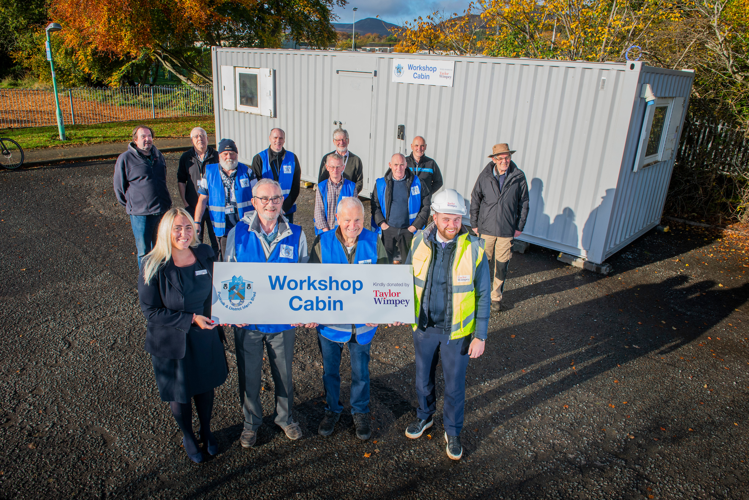 Unusual donation from Taylor Wimpey creates work cabin for Men's Shed in Penicuik