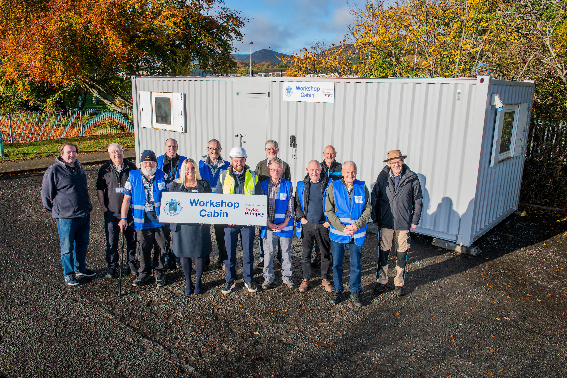 Unusual donation from Taylor Wimpey creates work cabin for Men's Shed in Penicuik