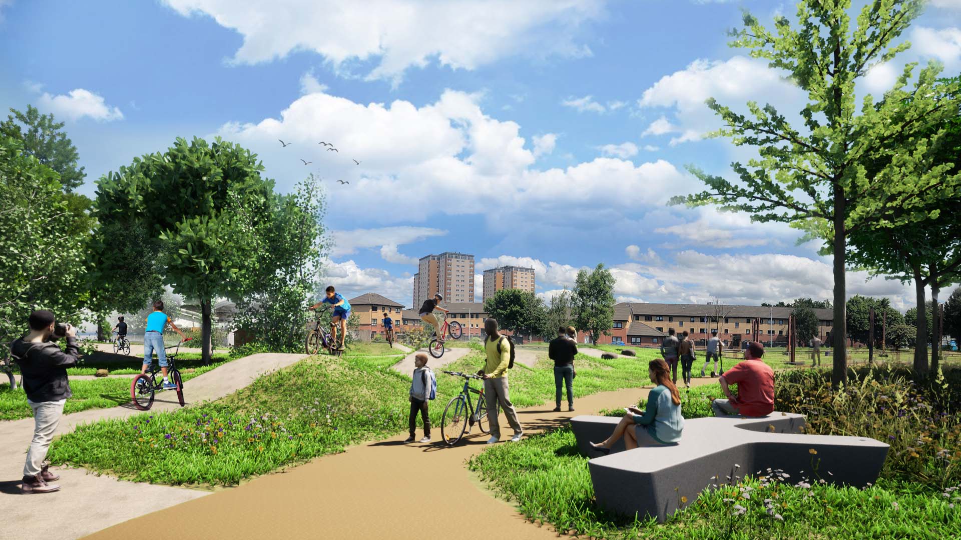 Luddon begins construction of £1m community greenspace begins in Glasgow