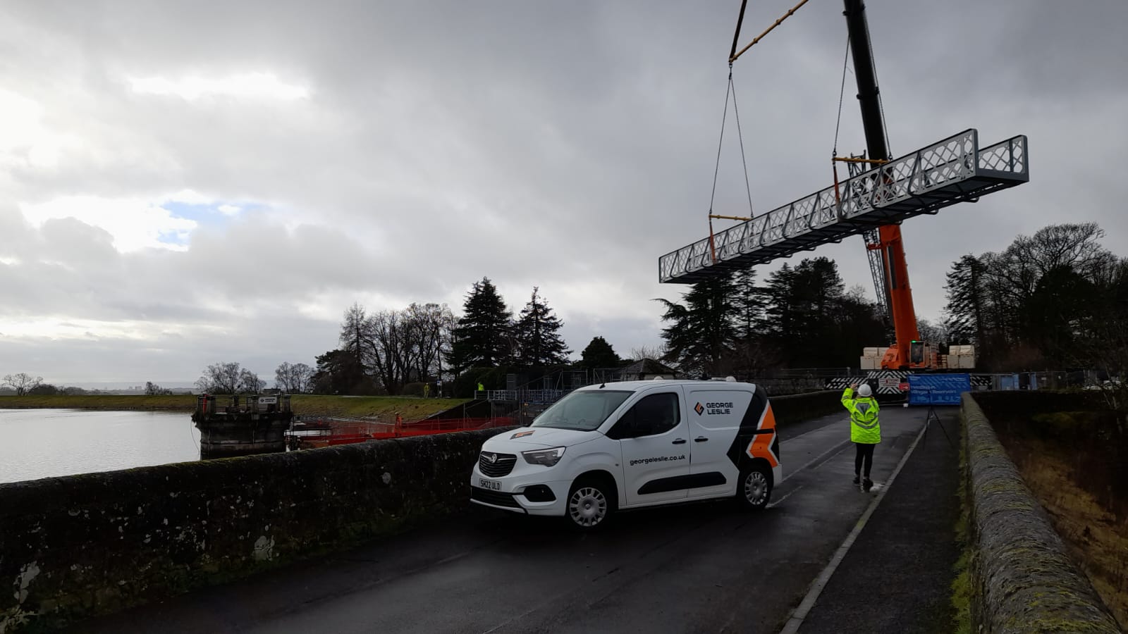 Scottish Water building bridges in Milngavie