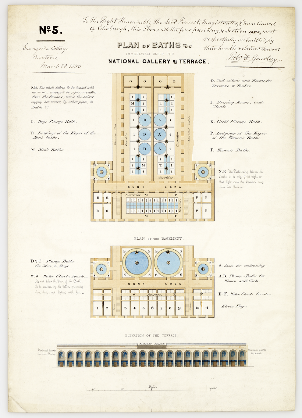 And finally... National Gallery of Scotland unveils original plan for basement swimming baths