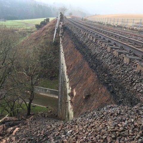 Network Rail 'working around-the-clock' as rail bridge wall collapse closes line near Stonehaven