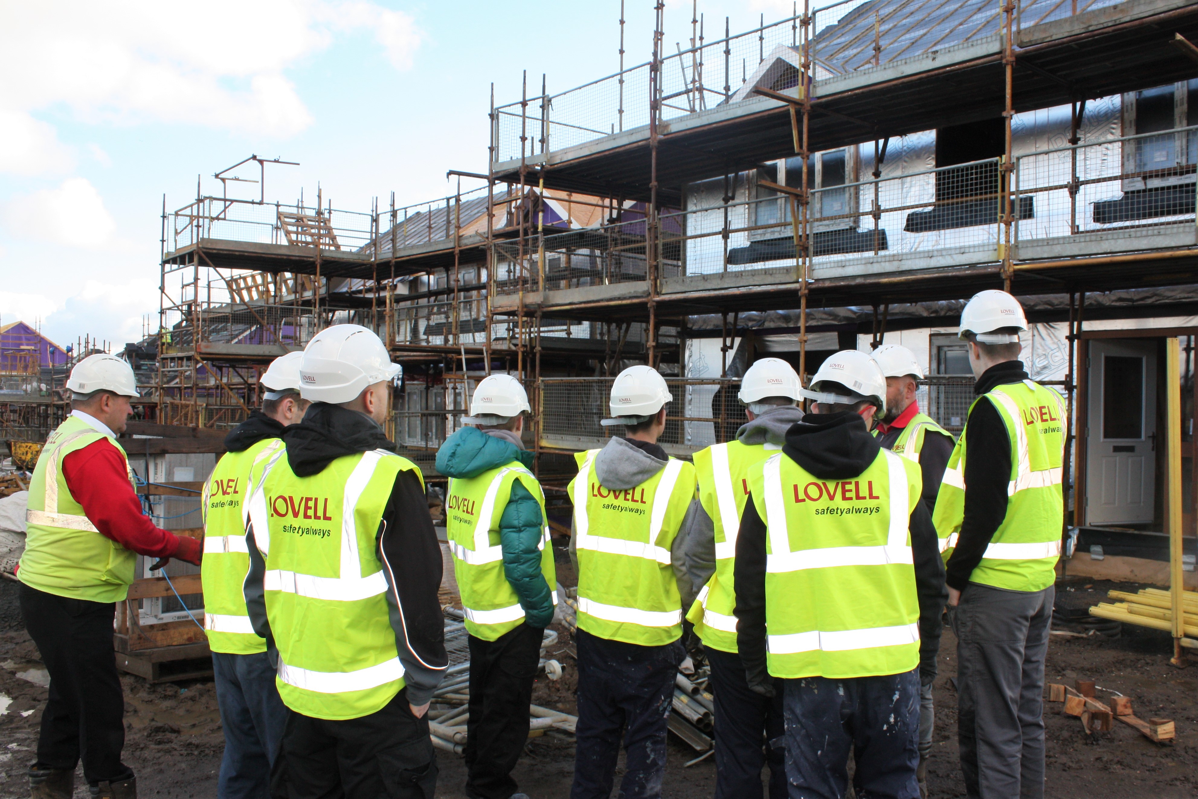 First steps into construction for young trainees at Lovell housing site