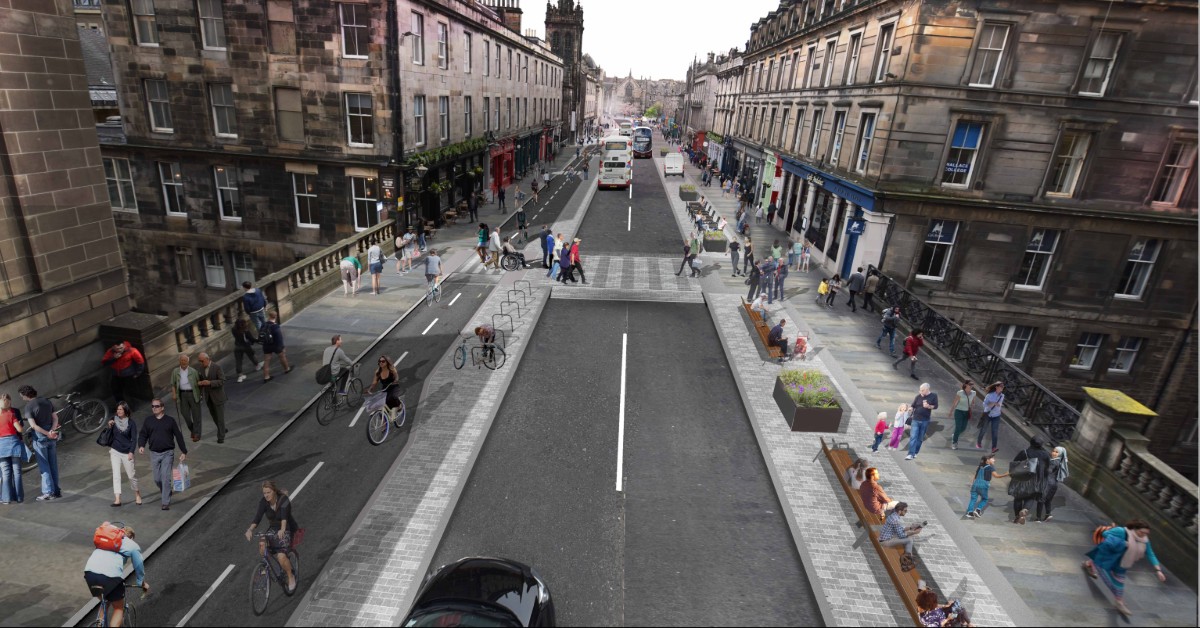 Edinburgh unveils options for street cycling improvements