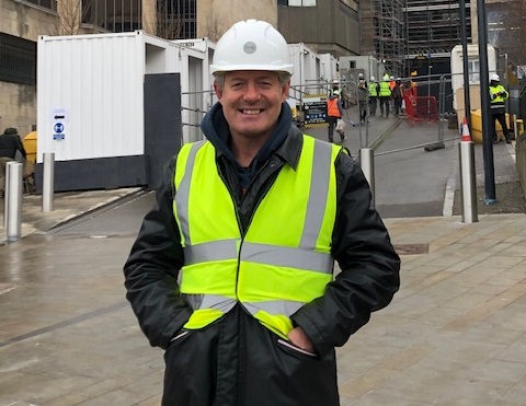 Gavin Hastings tries his hand at new role within the Scottish construction sector