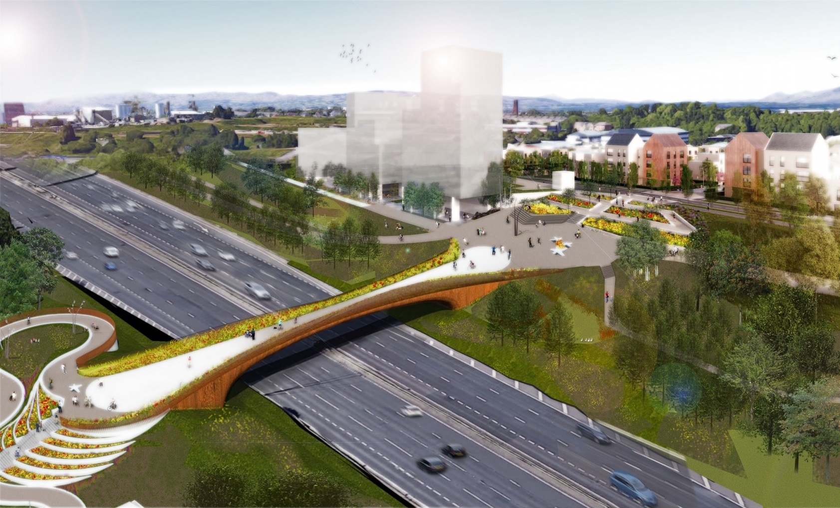 Glasgow unveils 'Street in the Sky' bridge plan for M8