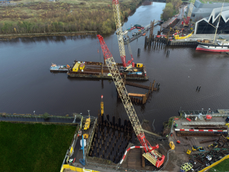 South side piling completed for Govan-Partick bridge