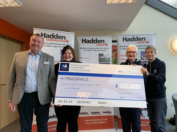 Mindspace charity holes £11,000 golf donation from Hadden