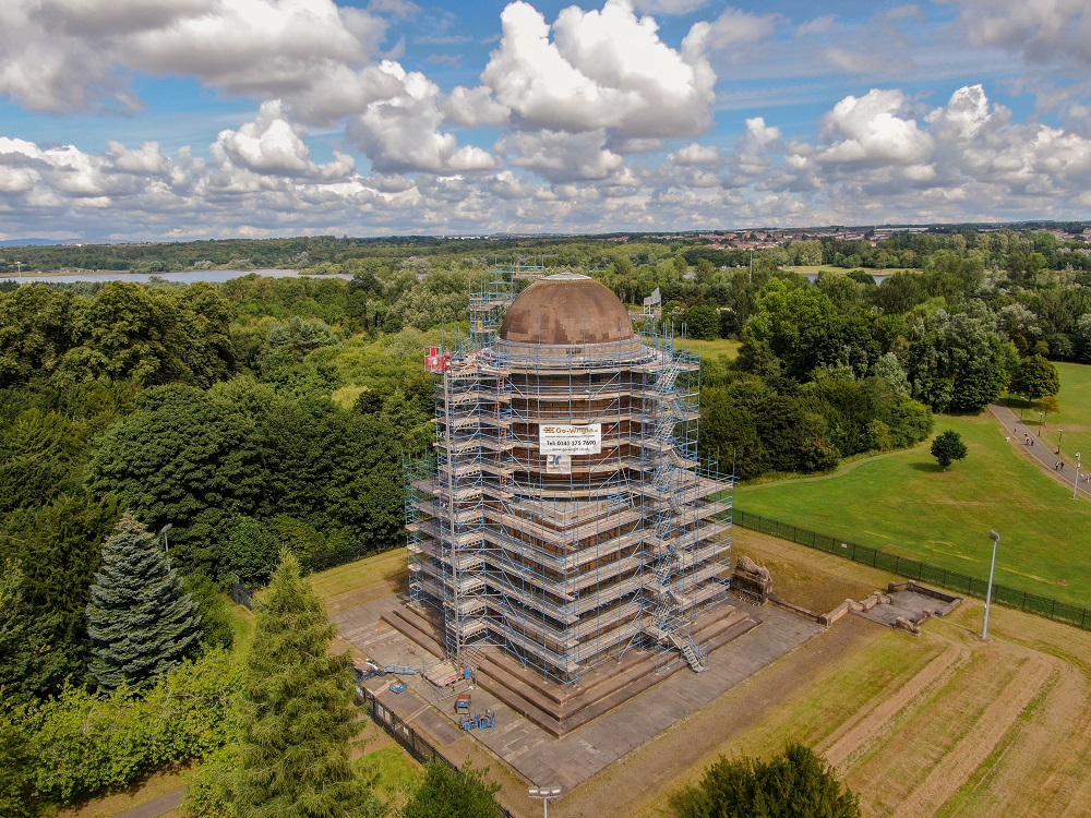 In Pictures: Scaffolding marks beginning of repair work for Hamilton Mausoleum