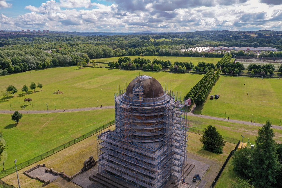 In Pictures: Scaffolding marks beginning of repair work for Hamilton Mausoleum