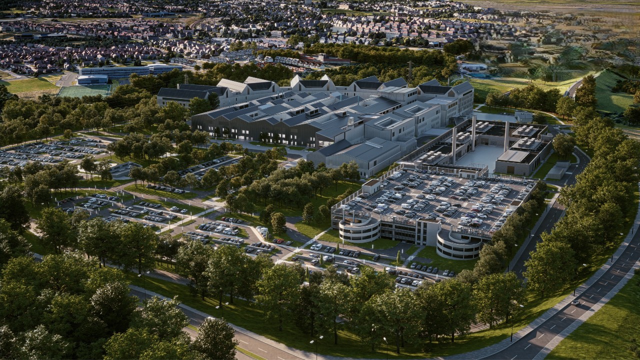 Video provides sky-high view of replacement University Hospital Monklands site