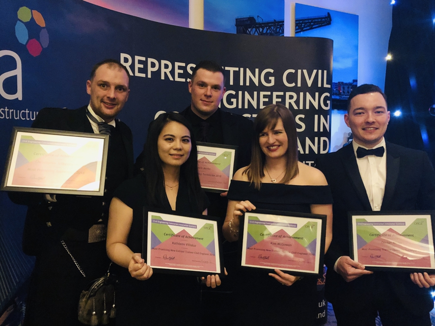 Scotland's most promising civil engineers celebrated at CECA Scotland awards