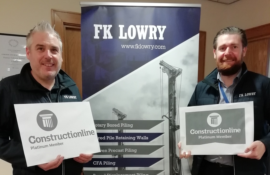 FK Lowry secures Constructionline 'Platinum' accreditation 