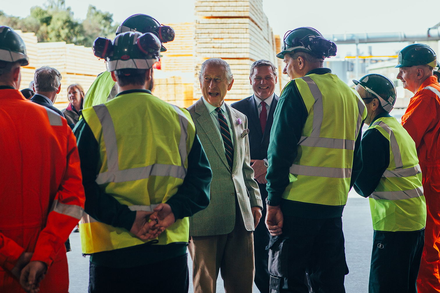 King Charles visits James Jones & Sons' Aboyne site