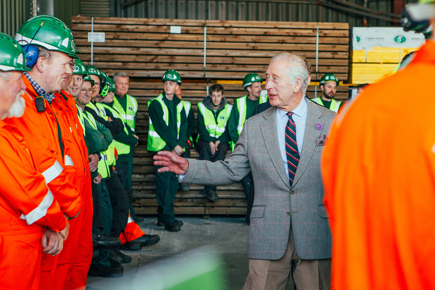 King Charles visits James Jones & Sons' Aboyne site