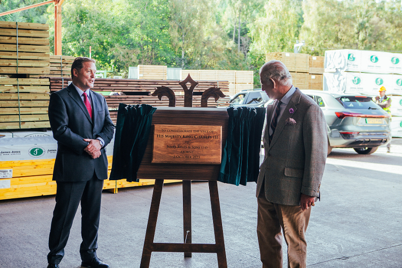 King Charles visits James Jones & Sons' Aboyne site