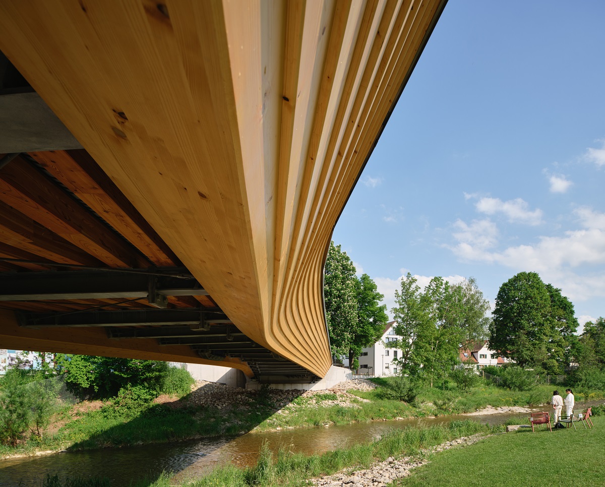 Moxon Architects complete sustainable timber bridge for German town
