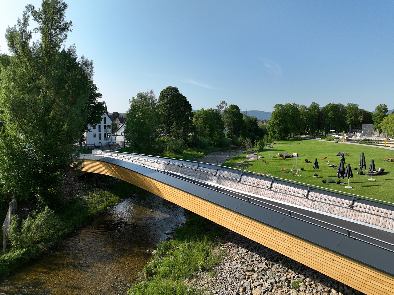 Moxon Architects complete sustainable timber bridge for German town