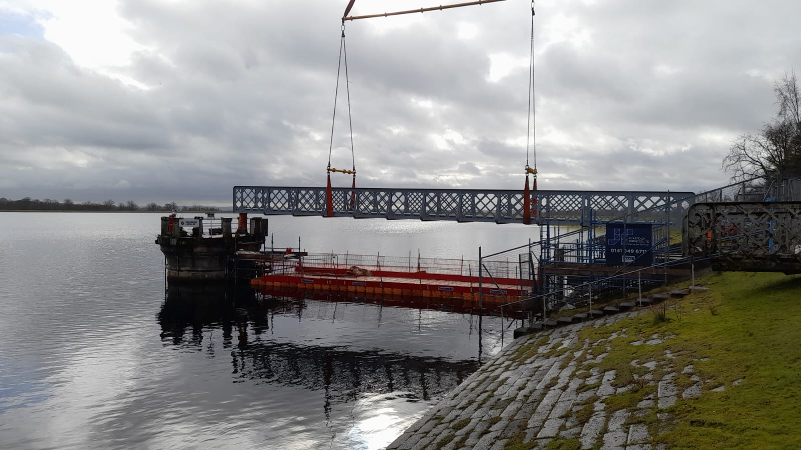Scottish Water building bridges in Milngavie