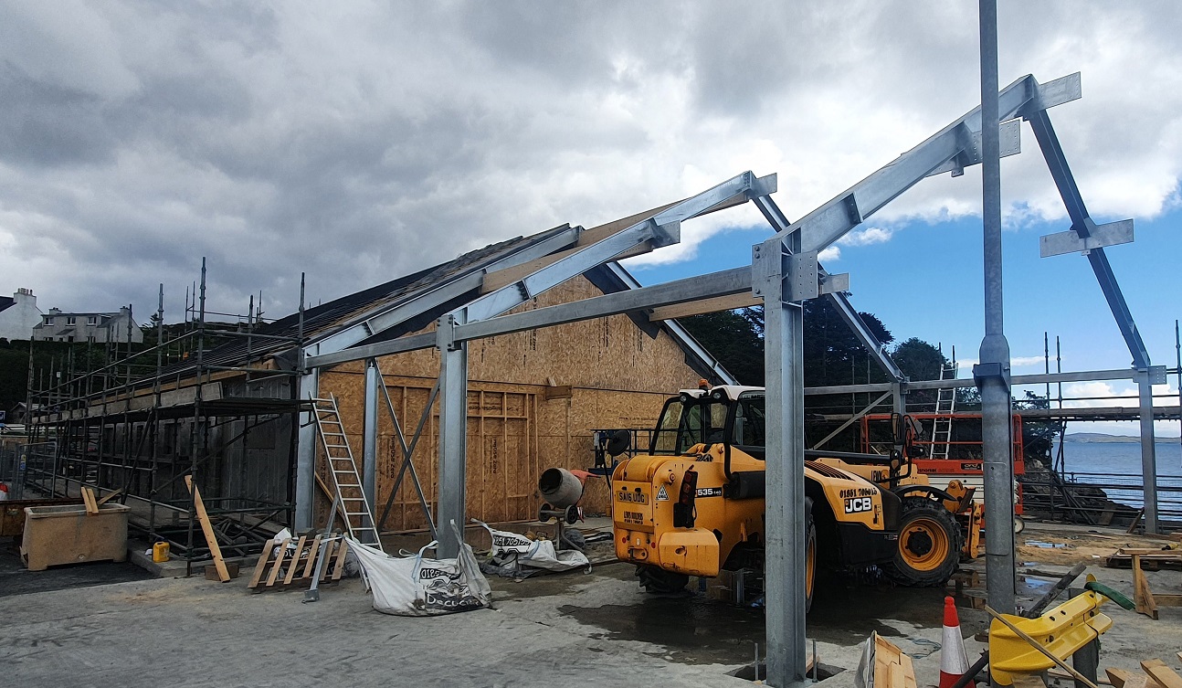 New terminal building taking shape at Tarbert