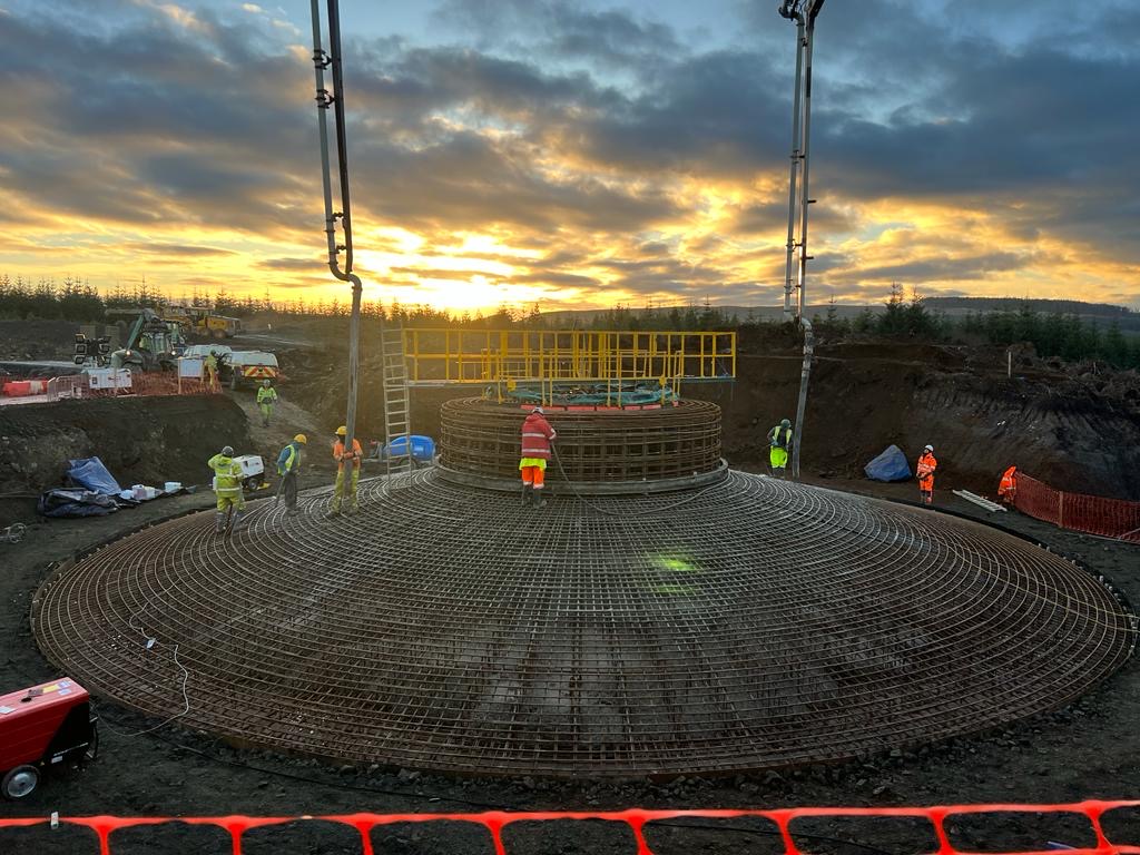 First pour milestone reached on North Kyle Wind Farm